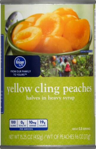 Kroger® Yellow Cling Peach Halves in Heavy Syrup Perspective: front