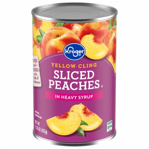 Kroger® Canned Yellow Cling Sliced Peaches in Heavy Syrup Perspective: front