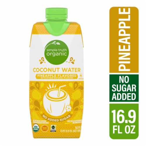 Simple Truth Organic Pineapple Flavored Coconut Bottled Water Perspective: front