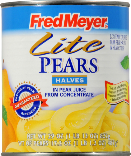 Fred Meyer® Lite Pear Halves in Pear Juice Perspective: front