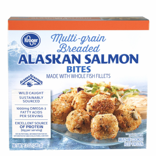 Kroger® Multi-Grain Breaded Alaskan Salmon Bites Perspective: front