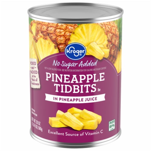 Kroger® Pineapple Tidbits in Pineapple Juice Perspective: front