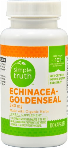 Simple Truth™ Echinacea Goldenseal Capsules 380 mg Perspective: front