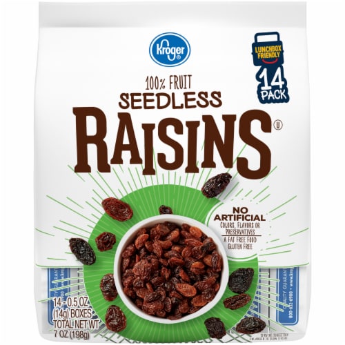 Kroger® Seedless Raisins (14 Pack) Perspective: front