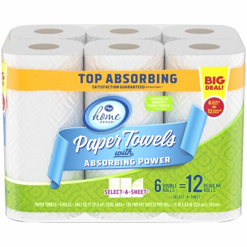 Bounty Select-A-Size Double Rolls Paper Towels, 6 rolls - Kroger