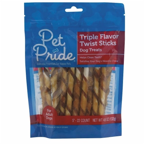 Pet Pride® Triple Flavor Twist Sticks Dog Treats Perspective: front
