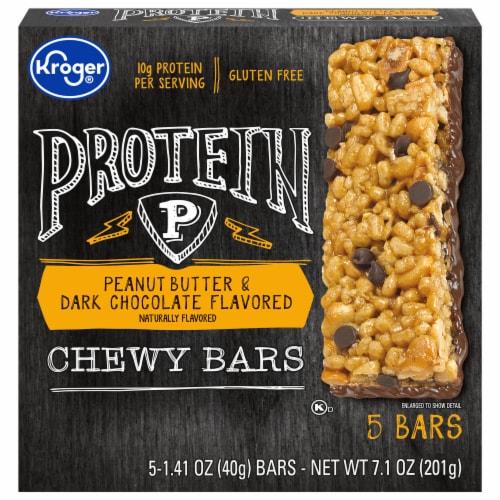 Kroger® Peanut Butter & Dark Chocolate Flavored Protein Chewy Bars, 5 ct /  1.42 oz - Kroger