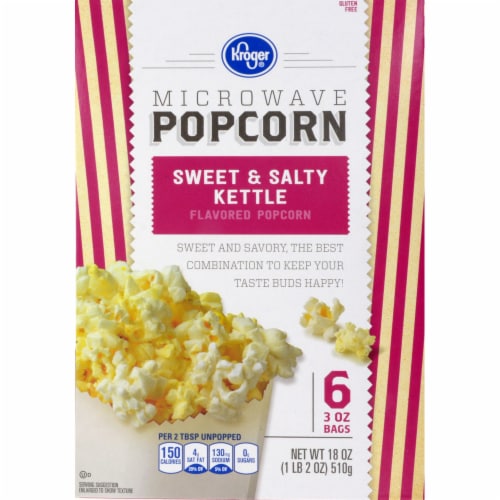 Kroger® Sweet and Salty Kettle Microwave Popcorn Perspective: front