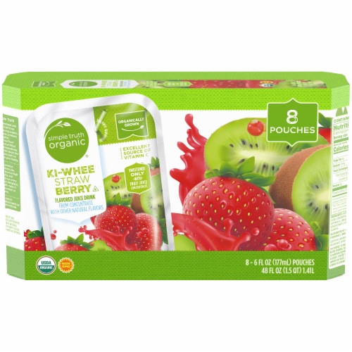 Simple Truth Organic® Ki-Whee Strawberry Flavored Juice Pouches Perspective: front