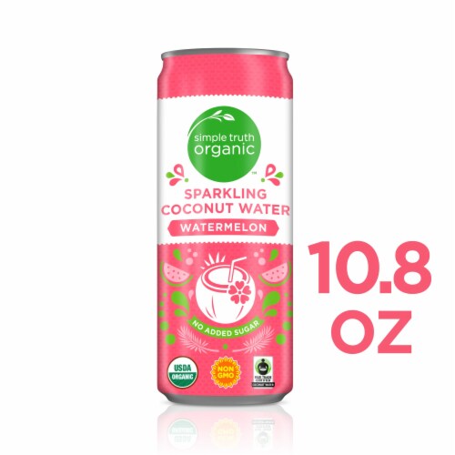 Simple Truth Organic™ Bottled Watermelon Sparkling Coconut Bottled Water Perspective: front