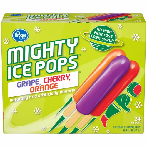 Kroger® Grape Cherry Orange Flavor Mighty Ice Pops Perspective: front