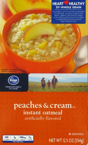 Kroger® Peaches & Cream Instant Oatmeal Perspective: front