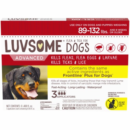 Luvsome® Advanced Flea & Tick Applicators for Dogs Perspective: front