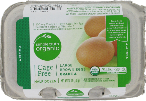 Simple Truth Organic™ Cage Free Grade A Large Brown Eggs Perspective: front