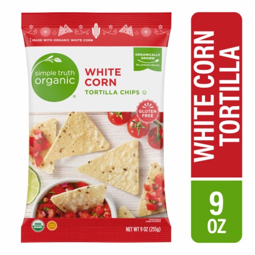 Simple Truth Organic® White Corn Tortilla Chips Perspective: front