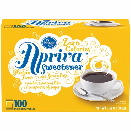 Kroger® Apriva Zero Calorie Gluten Free Sweetener with Sucralose Packets Perspective: front