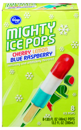 Kroger® Cherry Lemon & Blue Raspberry Mighty Ice Pops Perspective: front