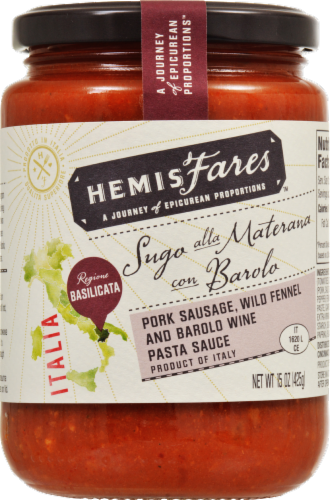 HemisFares™ Pork Sausage Wild Fennel and Barolo Wine Pasta Sauce Perspective: front