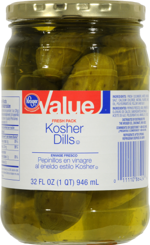 Kroger® Value Kosher Dill Pickles Perspective: front