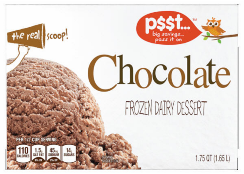 P$$T... Chocolate Frozen Dairy Dessert Perspective: front