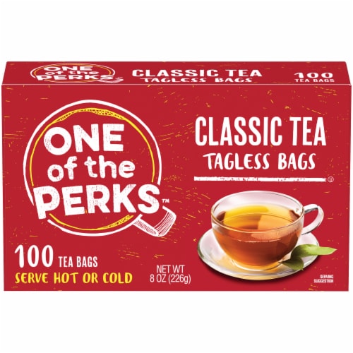 One of the Perks™ Classic Tagless Tea Bags Perspective: front
