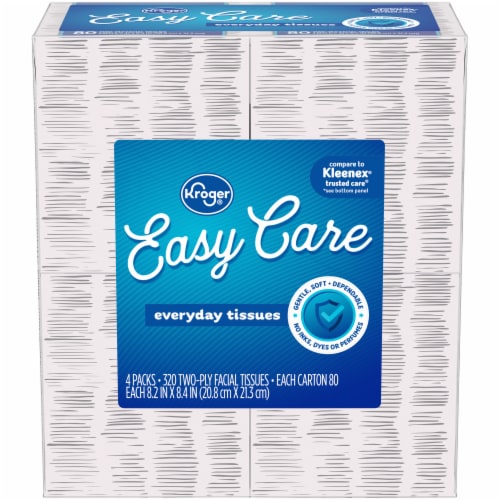 Kroger® Unscented Every Day Facial Tissue Multi Pack, 4 pk / 80 ct