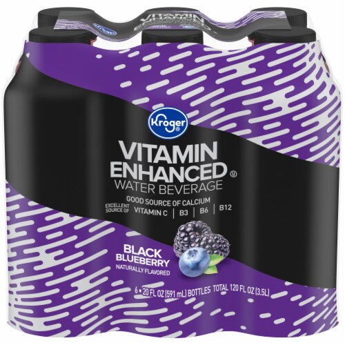 Kroger® Vitamin Enhanced Zero Calorie Black Blueberry Flavored Bottled Water Perspective: front