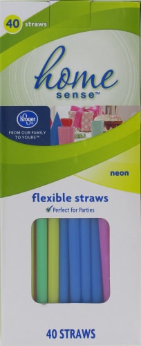 Kroger® Neon Flexible Straws Perspective: front