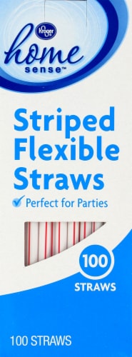 Kroger®  Striped Flexible Straws Perspective: front