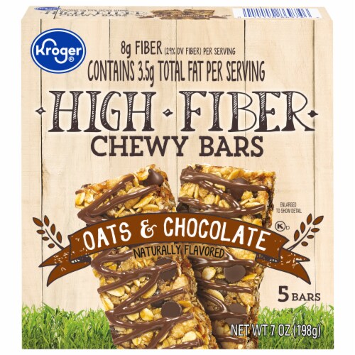 Kroger® Oats & Chocolate Chewy Fiber Granola Bars Perspective: front