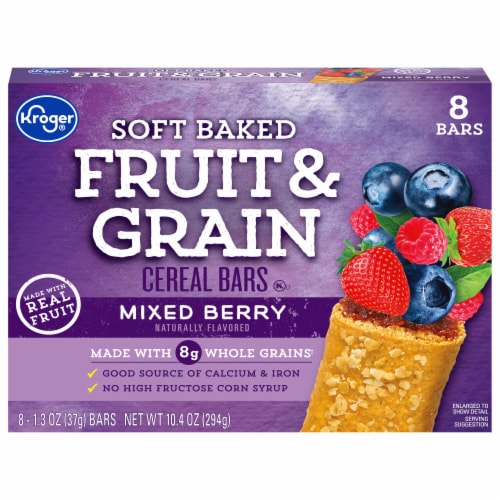 Kroger® Fruit & Grain Mixed Berry Cereal Bars Perspective: front