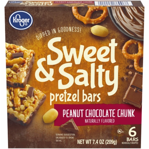 Kroger® Peanut Chocolate Chunk Pretzel Bars Perspective: front