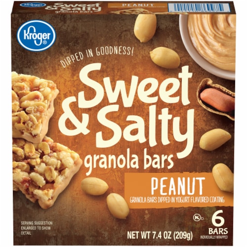 Kroger® Sweet & Salty Peanut Granola Bars Perspective: front