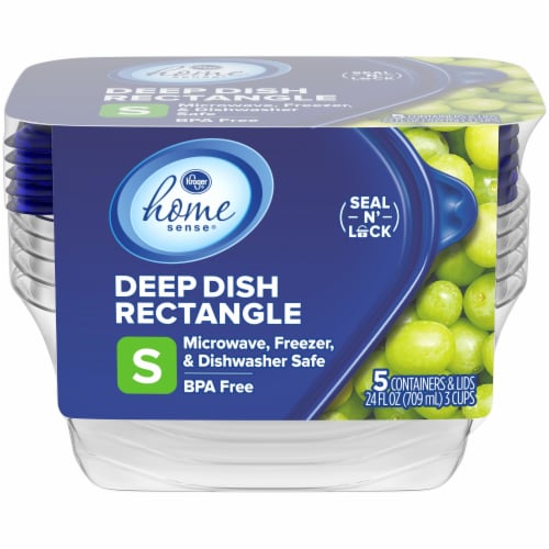 Ziploc® One Press Seal 1.75 Pt Round Storage Container & Lids - Clear/Blue,  3 pk - Kroger