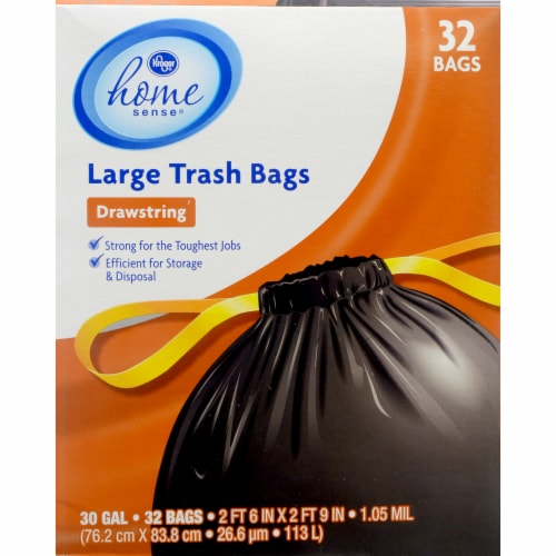 Kroger® 30 Gallon Large Drawstring Trash Bags, 32 ct - City Market