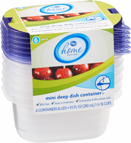 Kroger® Mini Deep Dish Containers - 6 Pack With Lids Perspective: front