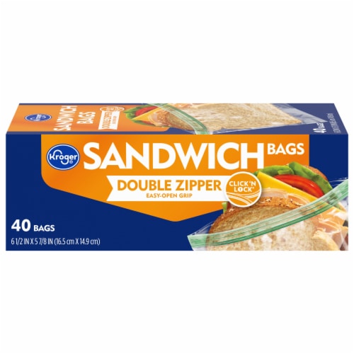 Sandwich Bags, Zipper Seal, 40-Ct.