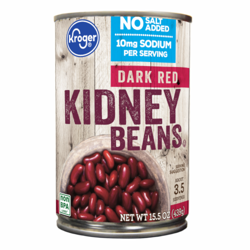 Kroger® No Salt Added Dark Red Kidney Beans Perspective: front