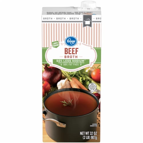 Kroger® Reduced Sodium Beef Broth Perspective: front