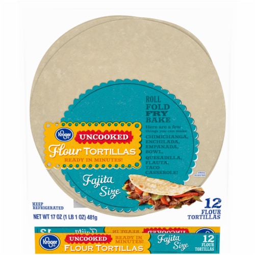 Kroger® Uncooked Fajita Size Flour Tortillas Perspective: front