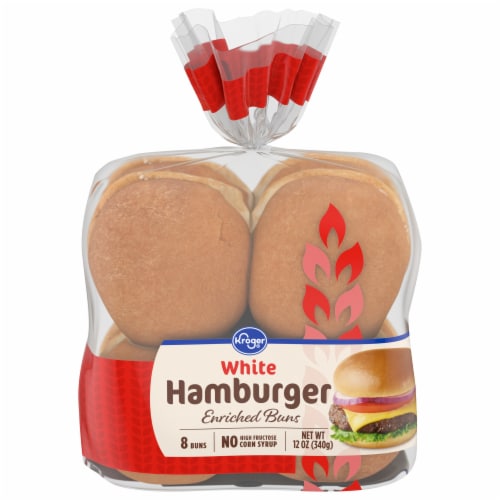 Kroger® White Hamburger Buns Perspective: front