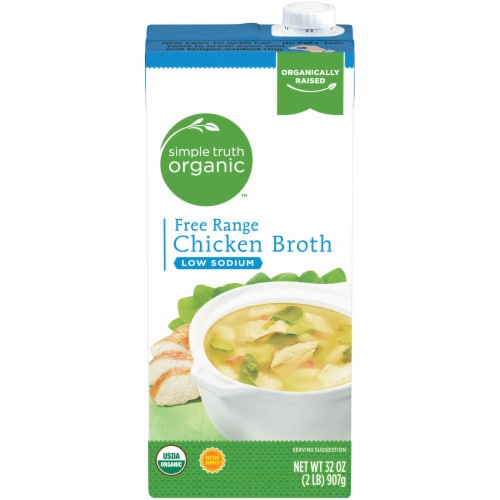 Simple Truth Organic™ Low Sodium Free Range Chicken Broth Perspective: front