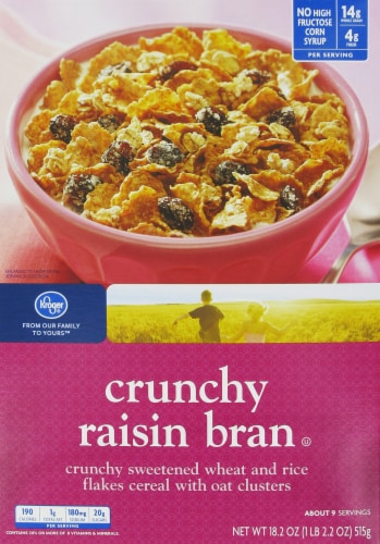 Kroger® Crunchy Raisin Bran Cereal Perspective: front