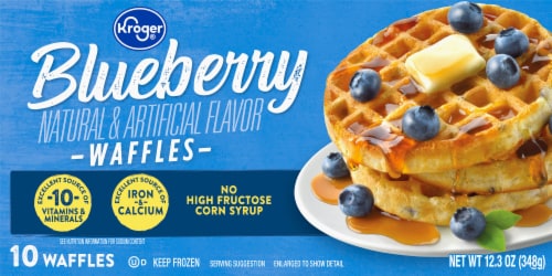 Kroger® Blueberry Waffles Perspective: front