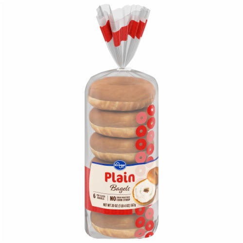 Kroger® Plain PreSliced Bagels, 6 ct / 20 oz Fry’s Food Stores