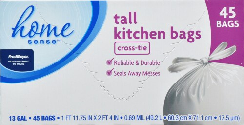 Fred Meyer® ™ Cross-Tie Tall 13 Gallon Kitchen Bags Perspective: front