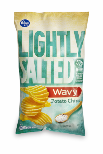 Kroger® Lightly Salted Wavy Potato Chips Perspective: front