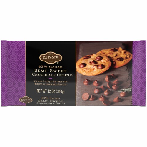Private Selection® 43% Cacao Semi-Sweet Chocolate Chips Perspective: front
