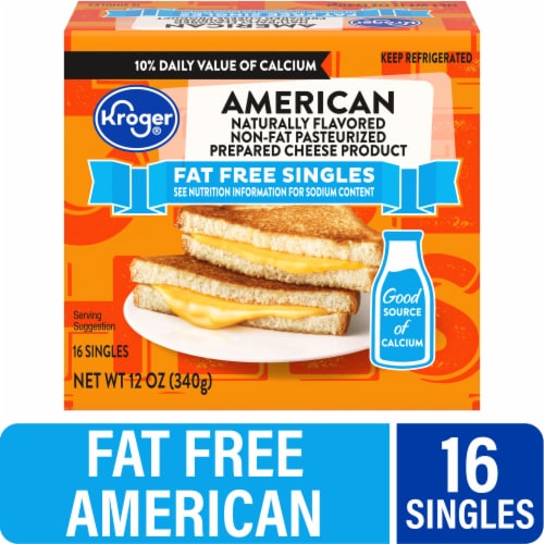 Kroger® Singles Fat Free American Sliced Cheese Perspective: front