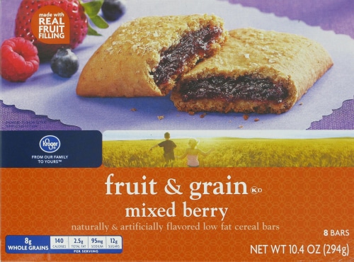 Kroger® Fruit & Grain Mixed Berry Cereal Bars Perspective: front